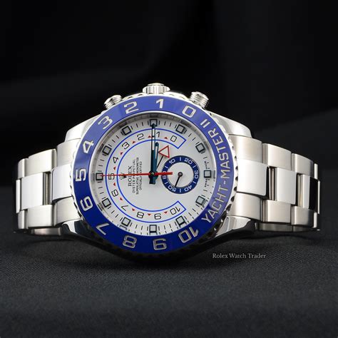 rolex yachtmaster ii white dial blue bezel gold|rolex yacht master 40mm price.